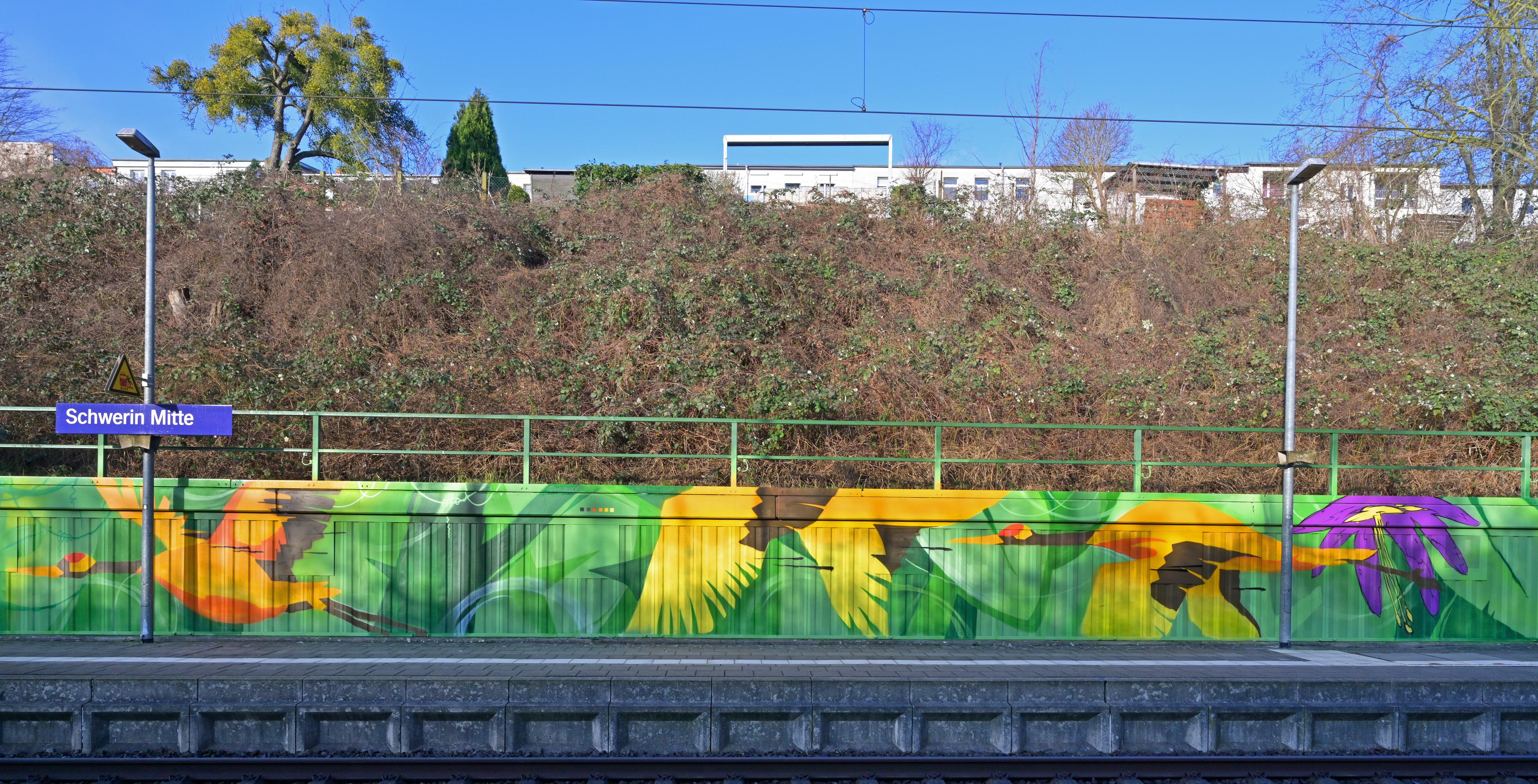 Der Bahnhof Schwerin Mitte im Regionalbereich Ost nach der Umgestaltung.